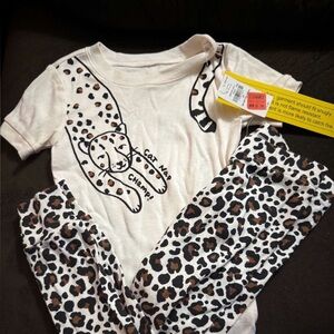 Old Navy Leopard Print Shirt/pant set-Size 3t